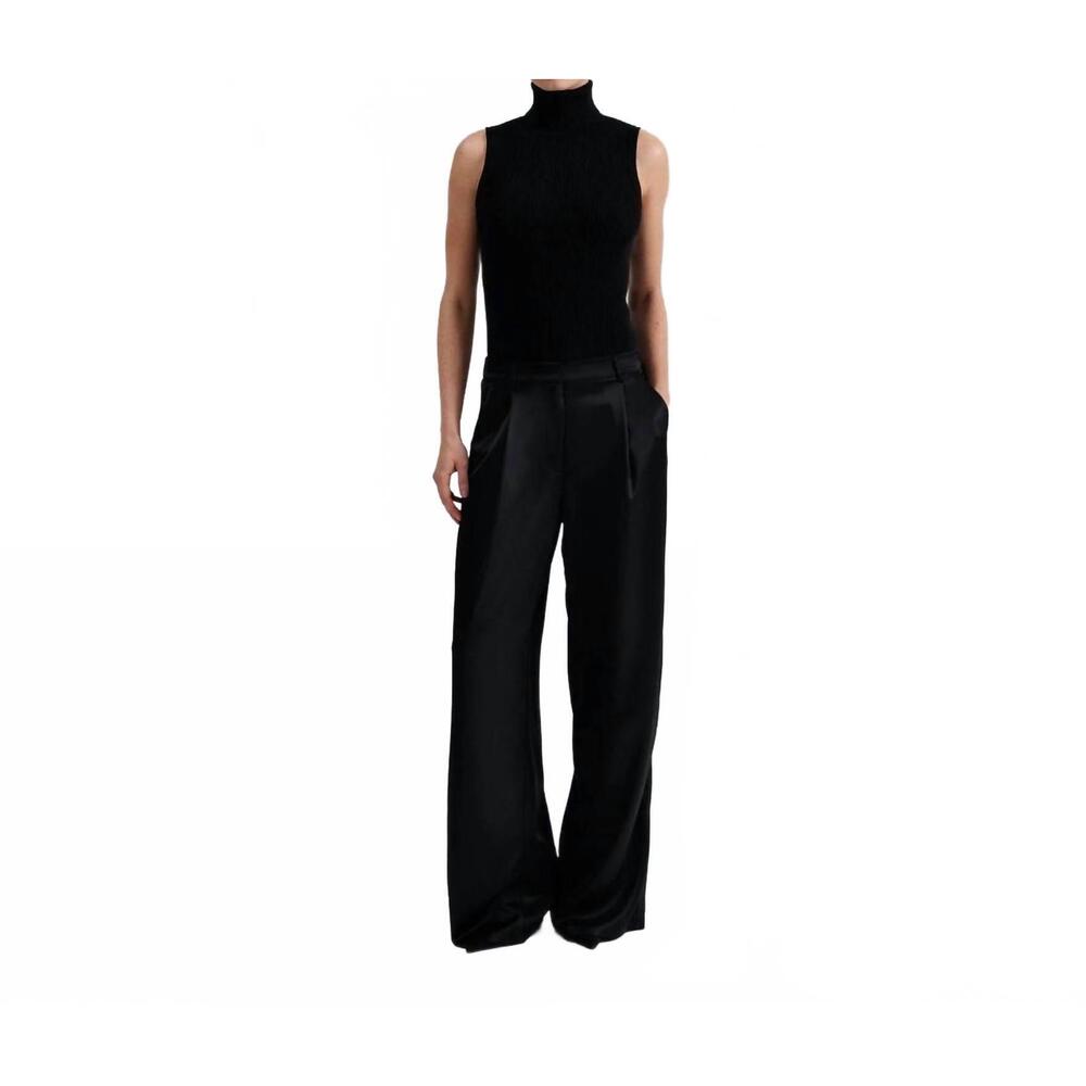 NEW MALINA women's sarah satin pants in black